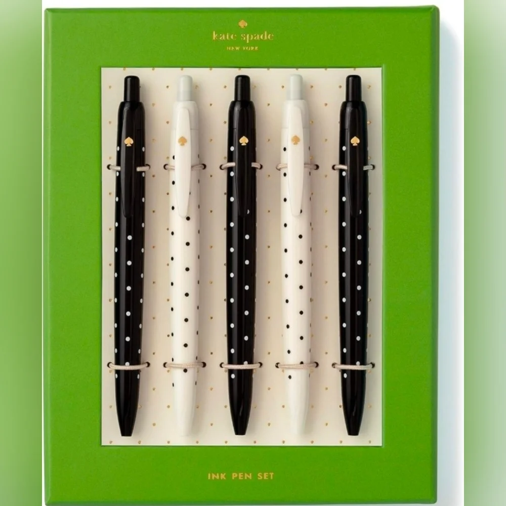 🔥Kate Spade Polka Dot Black and White Pen Set🔥